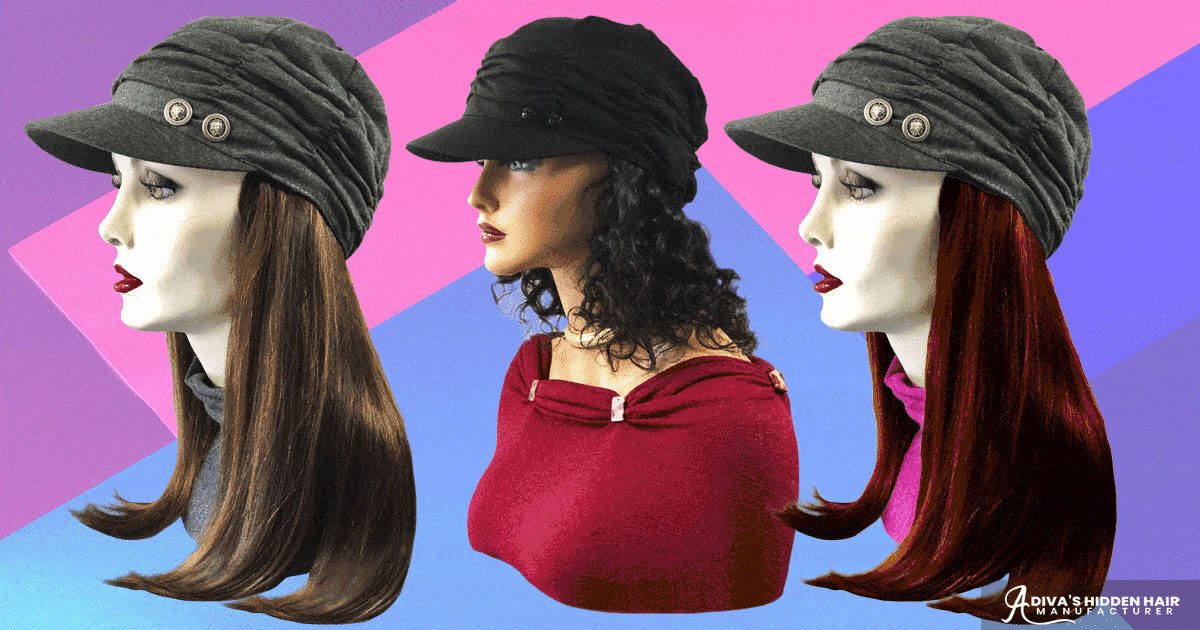 Hats with Hair Attached